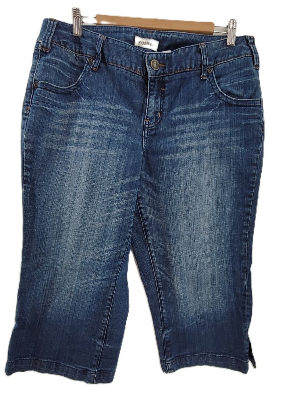 Venezia cropped jeans Women's 16 Blue Stretch Denim Pedal Pusher Skimmer Y2K